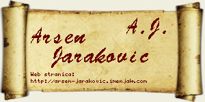 Arsen Jaraković vizit kartica